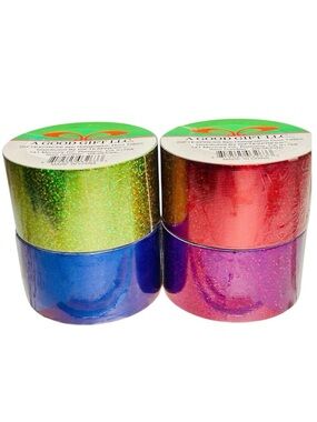 Holographic Metallic Tape Set 4 Rolls 2in x 6ft DIY Craft Rainbow Colors